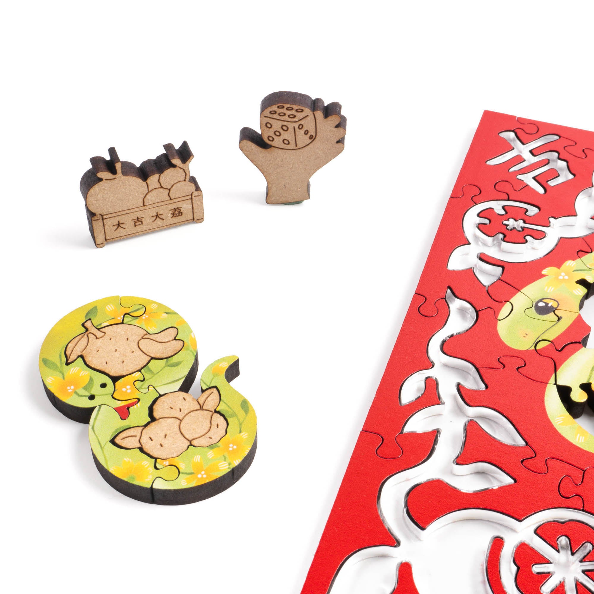 Paper Cutting Spring Couplets-Green Snake