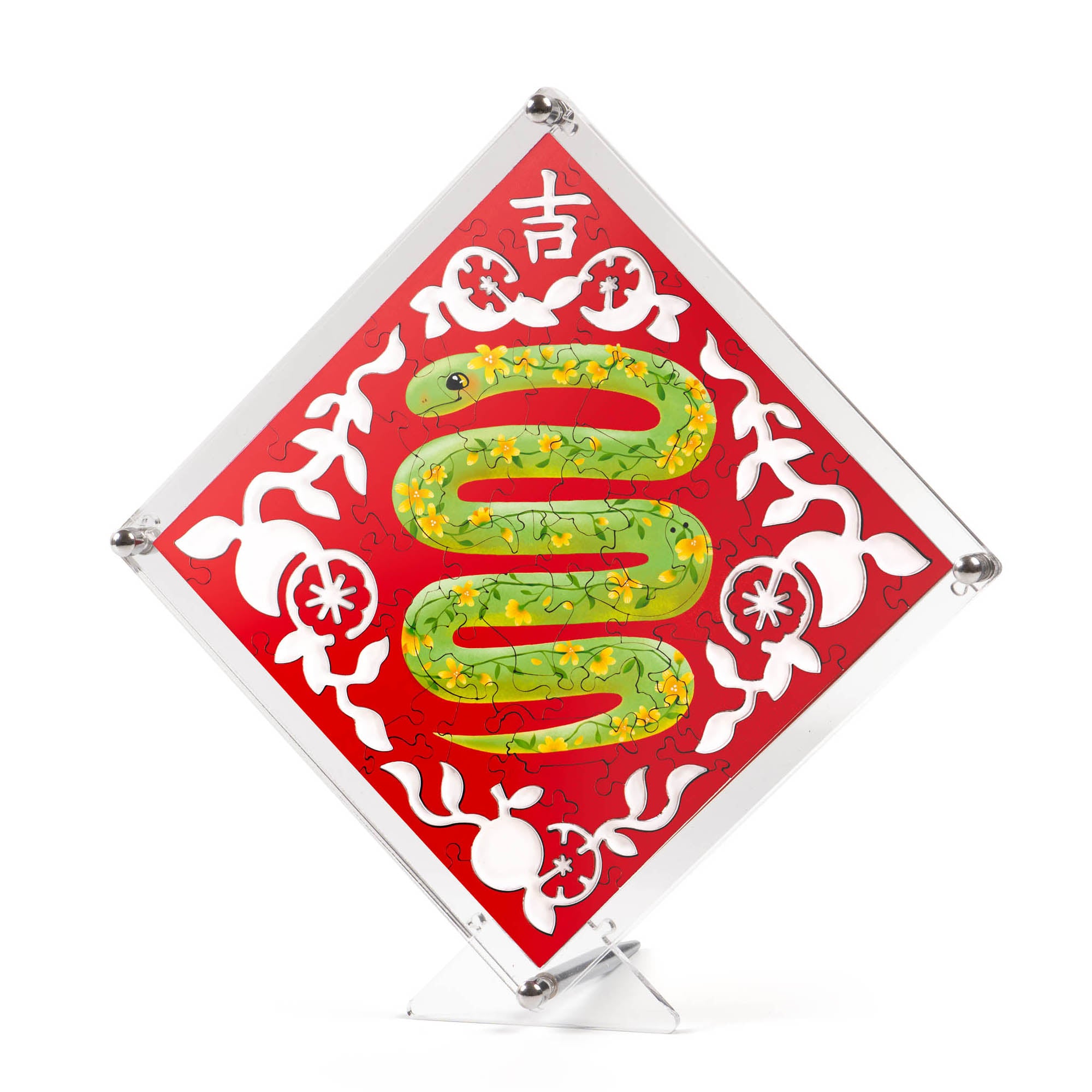 Paper Cutting Spring Couplets-Green Snake