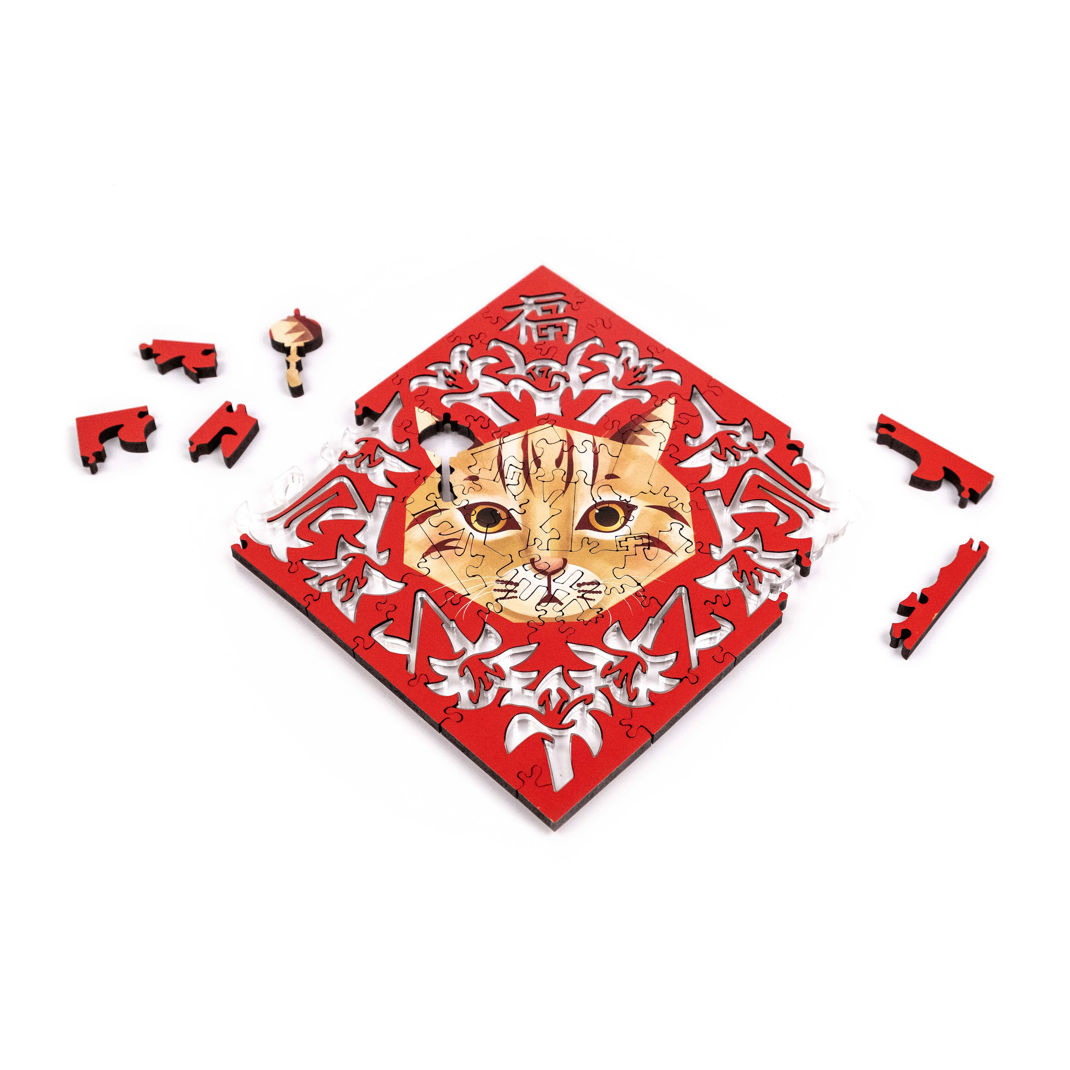Paper Cutting Spring Couplets-leopard cat