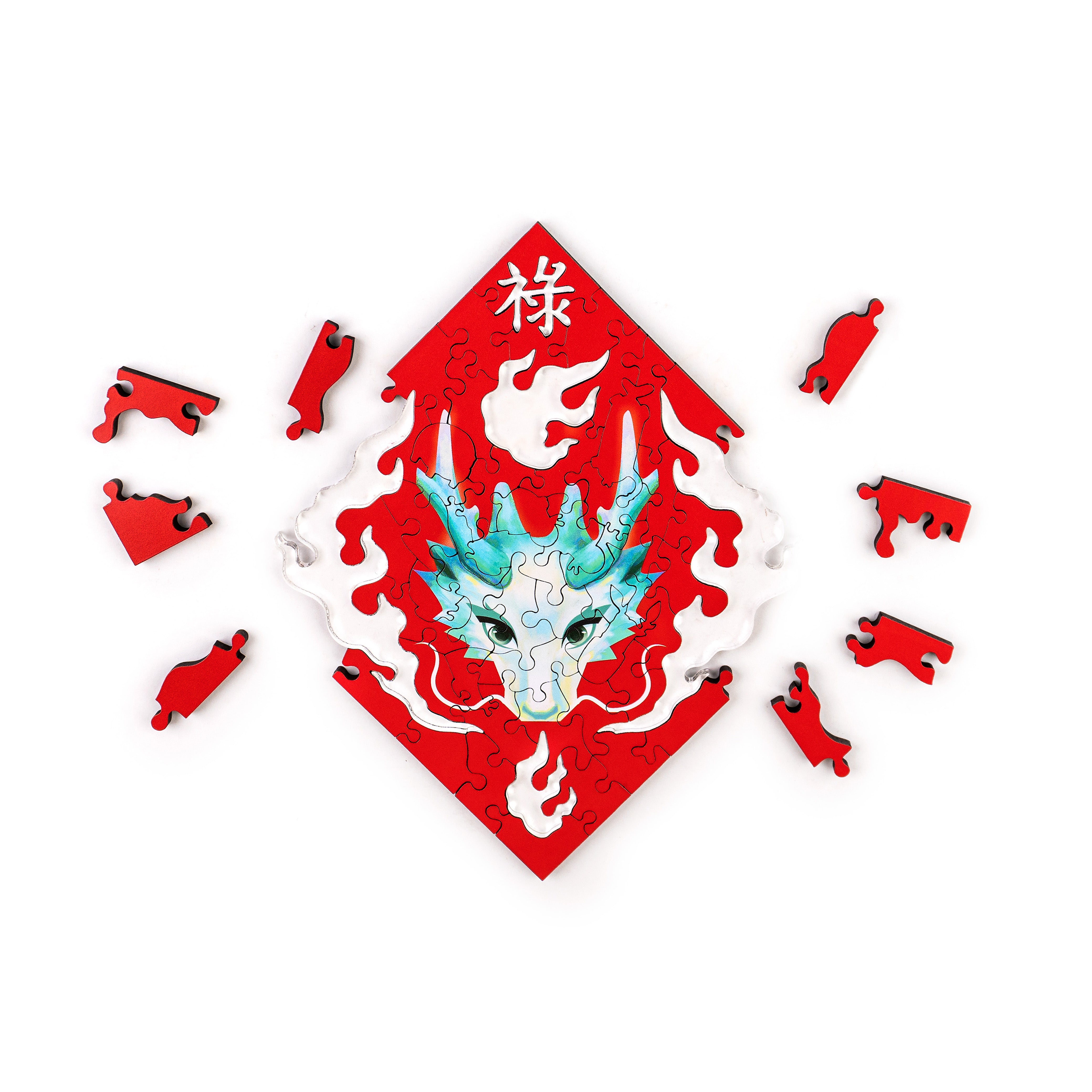 Paper Cutting Spring Couplets-Green Dragon