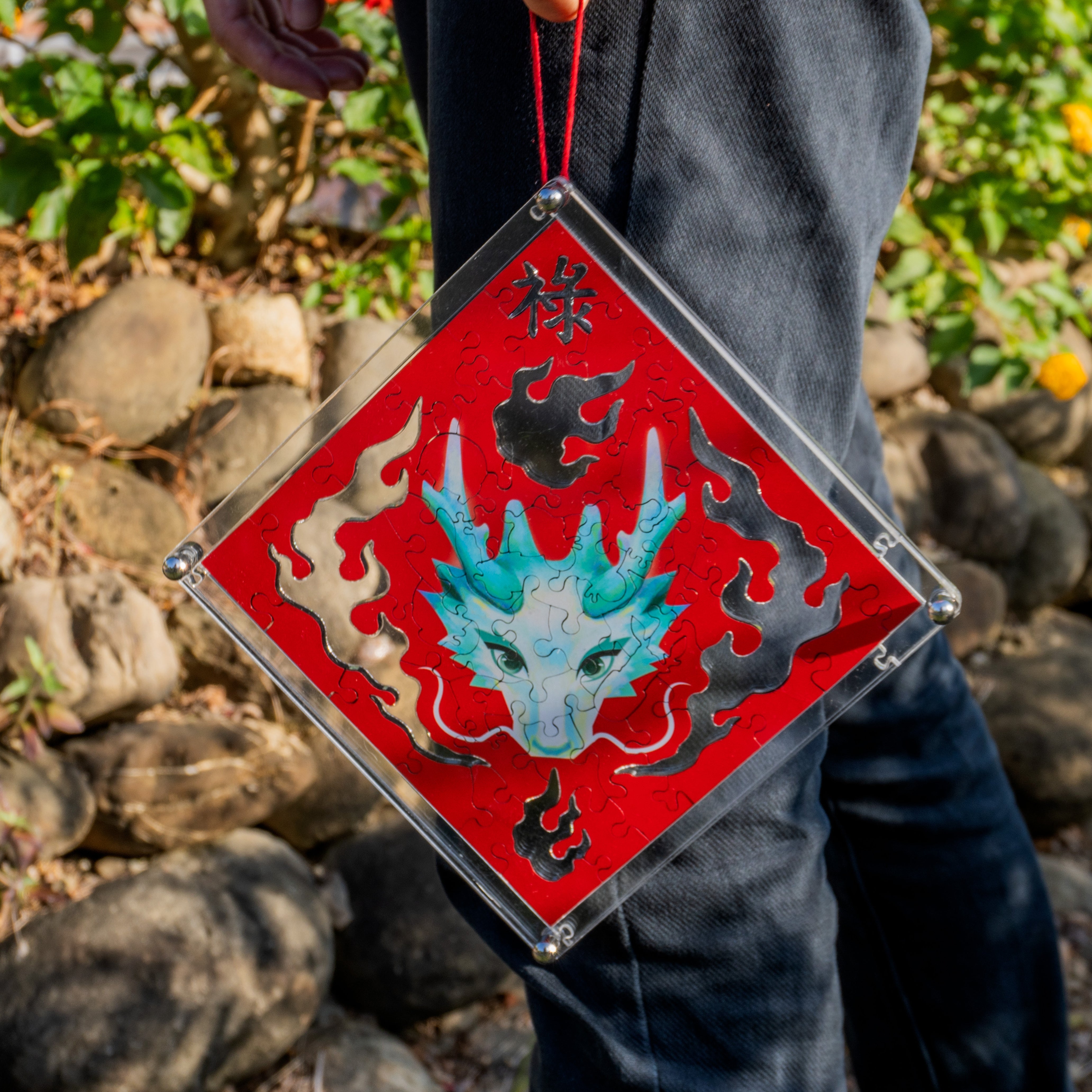 Paper Cutting Spring Couplets-Green Dragon