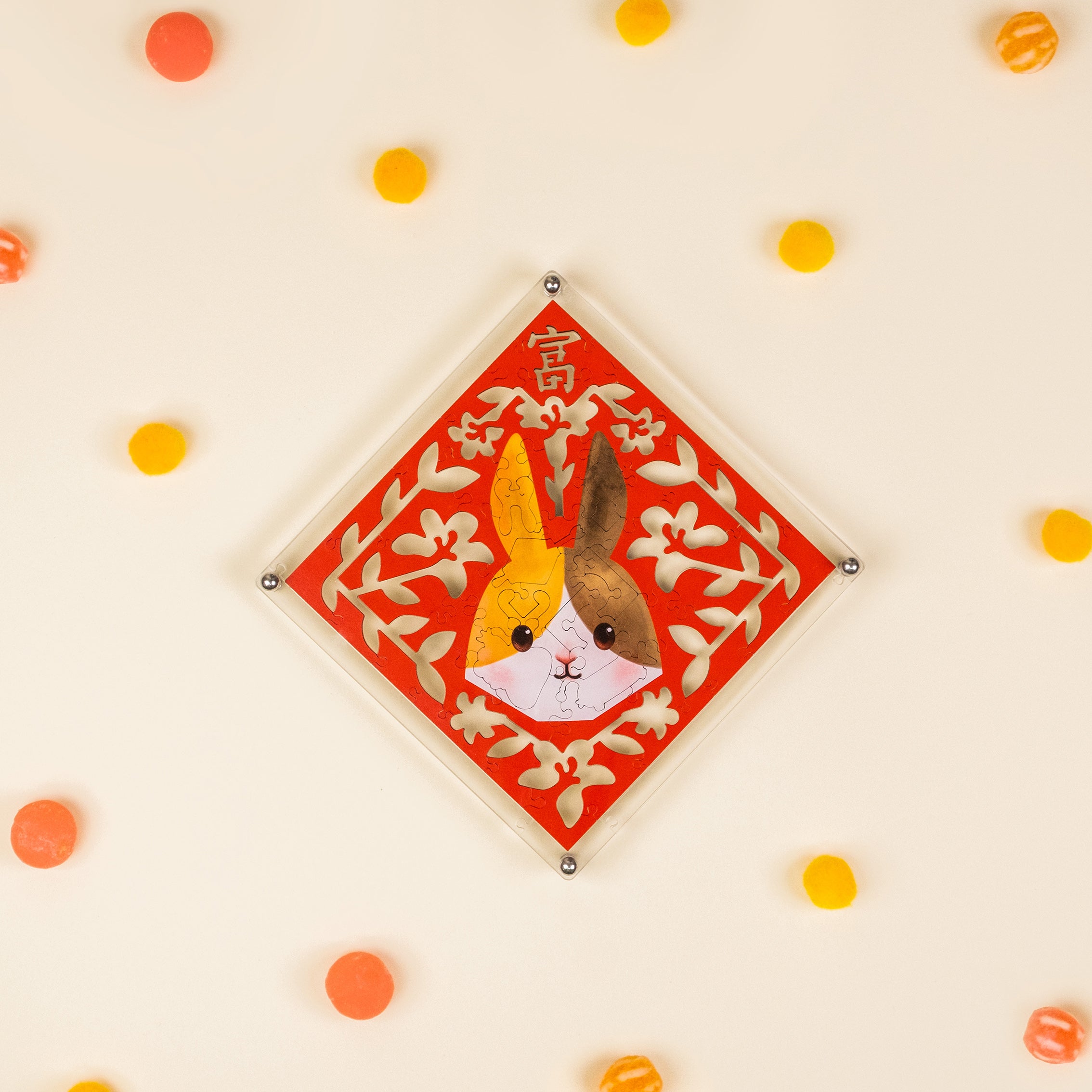 Paper Cutting Spring Couplets-Calico Rabbit