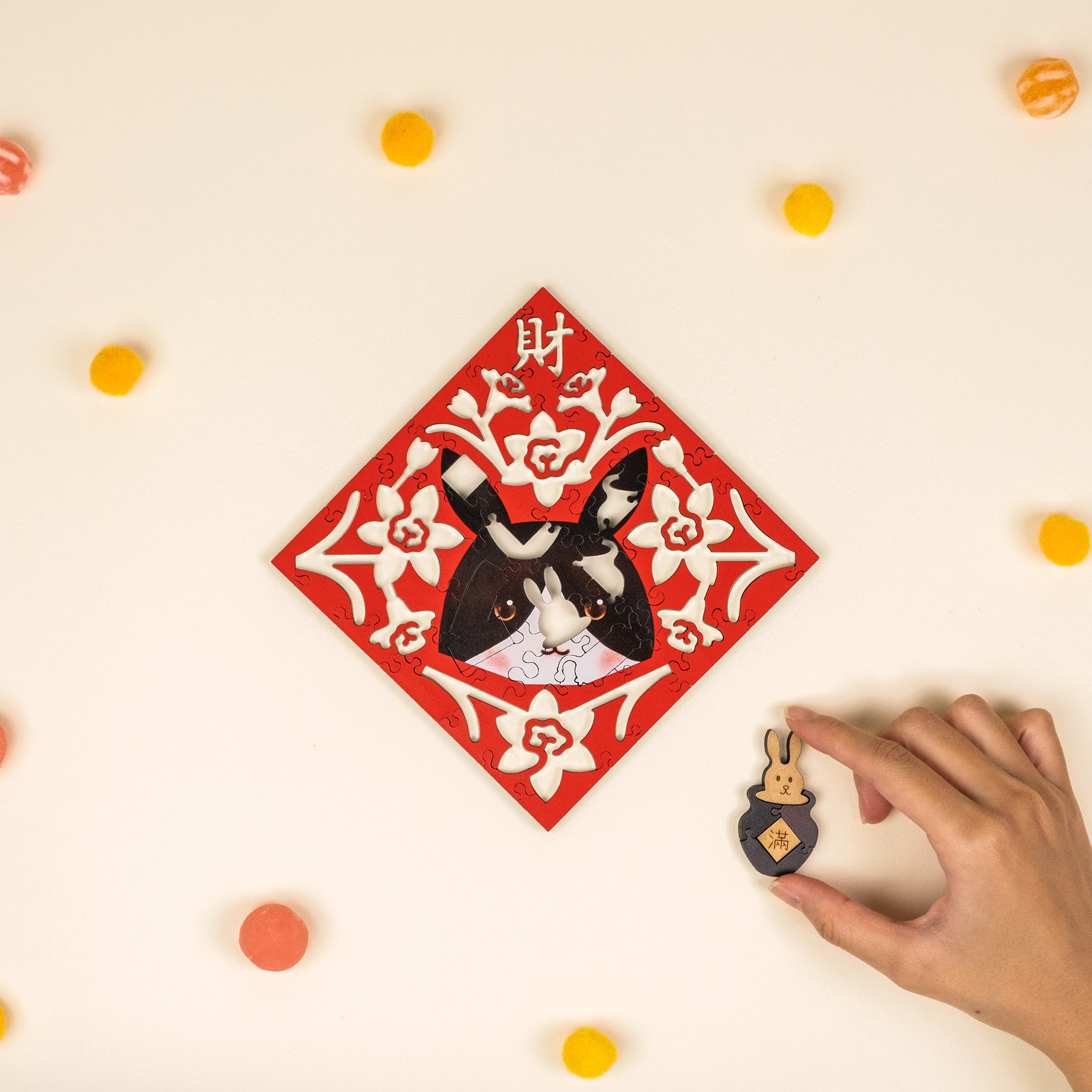 Paper Cutting Spring Couplets-Dutch Rabbit