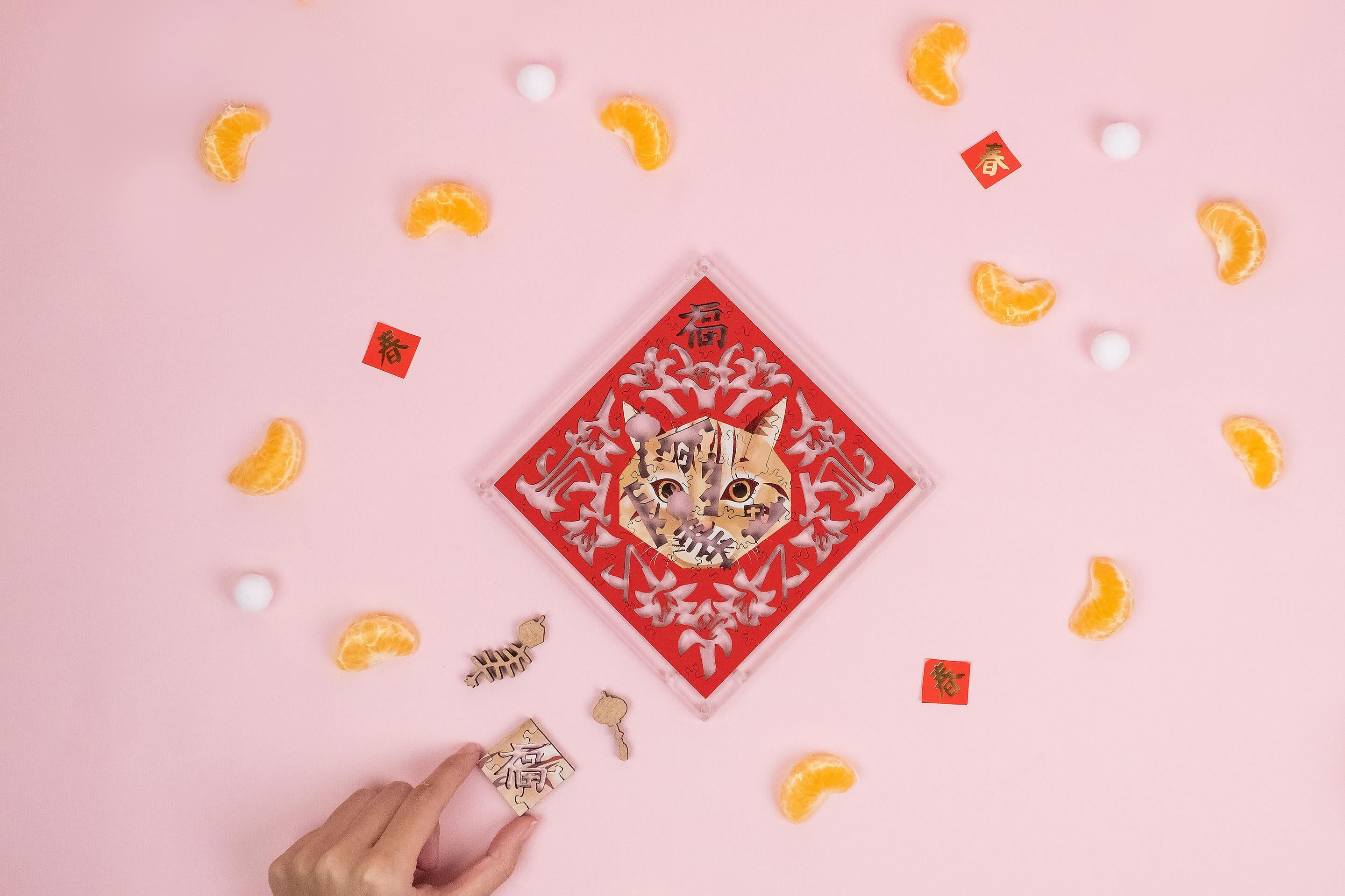 Paper Cutting Spring Couplets-leopard cat