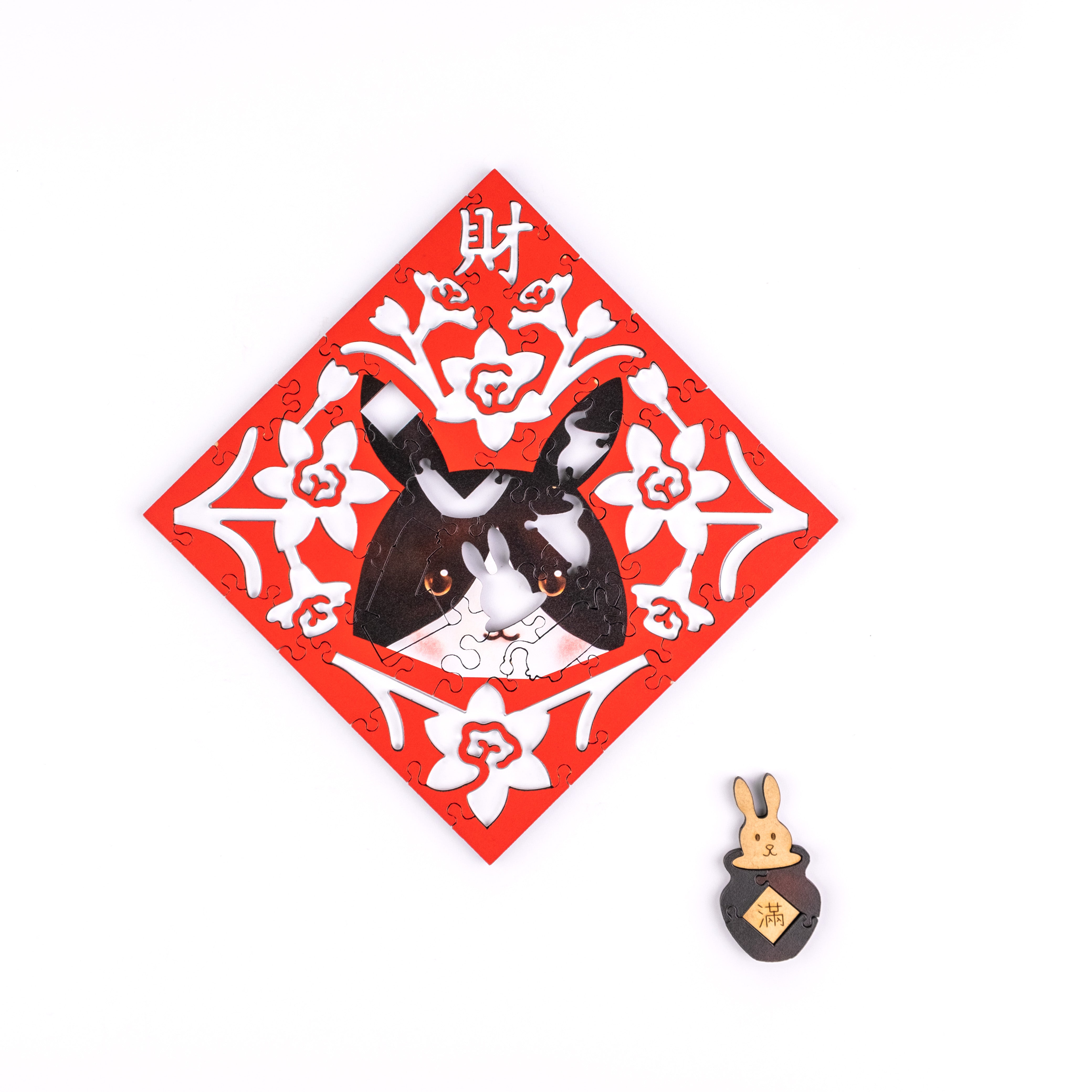 Paper Cutting Spring Couplets-Dutch Rabbit