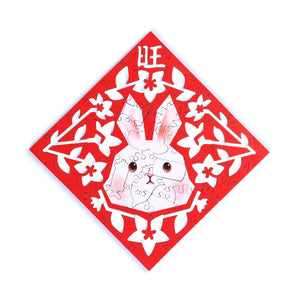 Open image in slideshow, Paper Cutting Spring Couplets-White Rabbit
